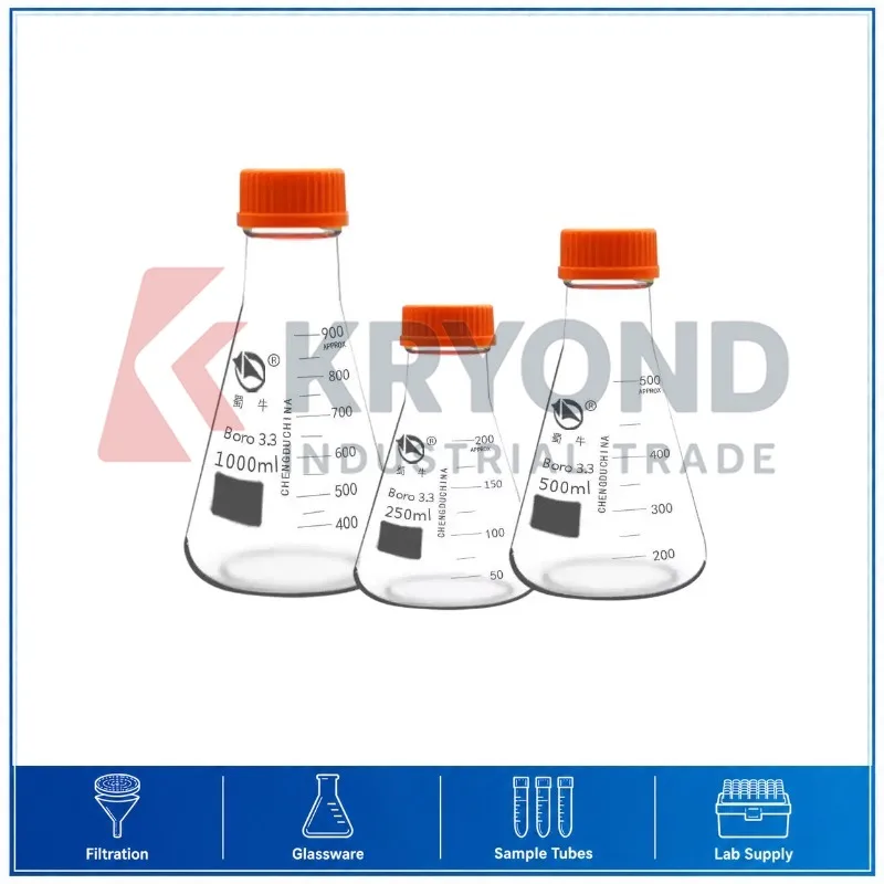 High Borosilicate Glass Erlenmeyer 250mL 500mL 1000mL Heat Resistant Laboratory Conical Vessel Research Equipment Utility Series