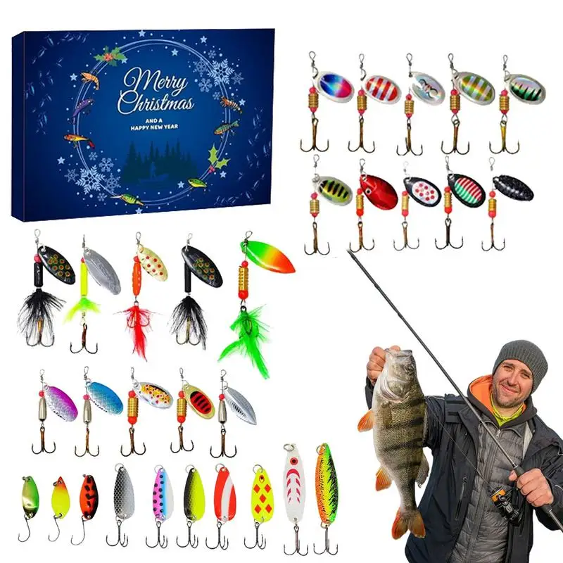 2025 Fishing Tackle Advent Calendar 24 day Christmas Advent Calendar Fishing Tackle Box Creative Christmas Gifts Countdown