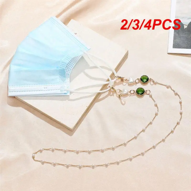 2/3/4PCS Mask Rope Acrylic Pearl Gemstone Heart Creative Universal Home Accessories Sunglasses Holder Strap Neck Cord