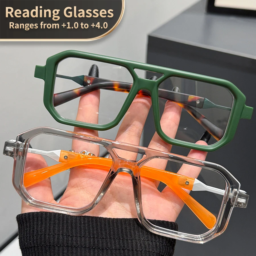 Retro Retro Geometric Reading Glasses for Men & Women - Vintage Clear PC Frame, +1.0 to +3.5 Magnification Computer & Laptop Accessori - Aliexpress Deal