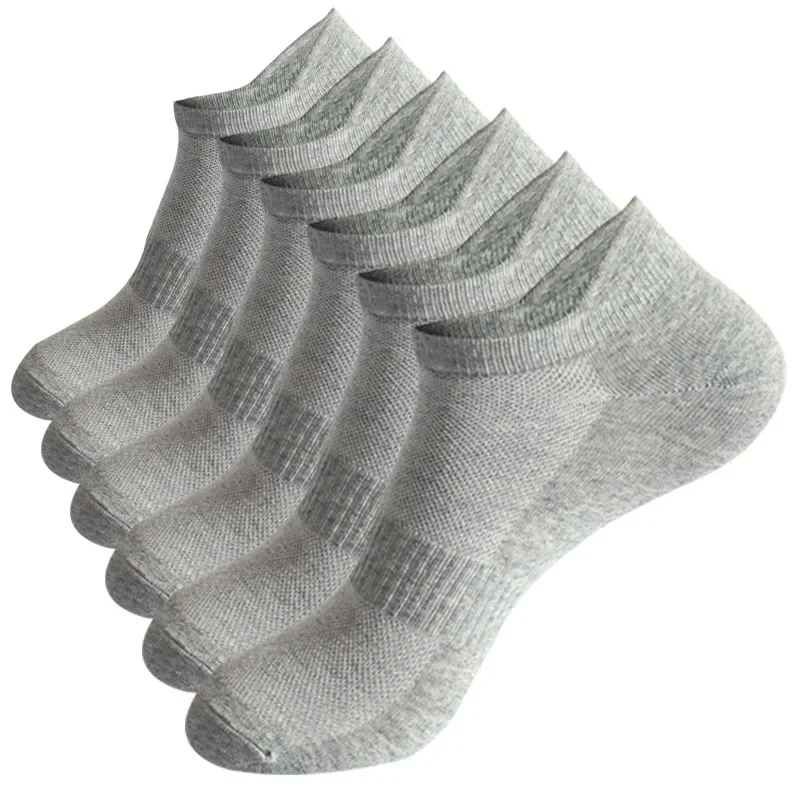 6-Paar-Söckchen für Damen und Herren, Paar, Studenten, Baumwolle, Ohr, neu, Übergröße, Mesh, sportlich, Sport, Laufen, einfarbig, Bootssocken