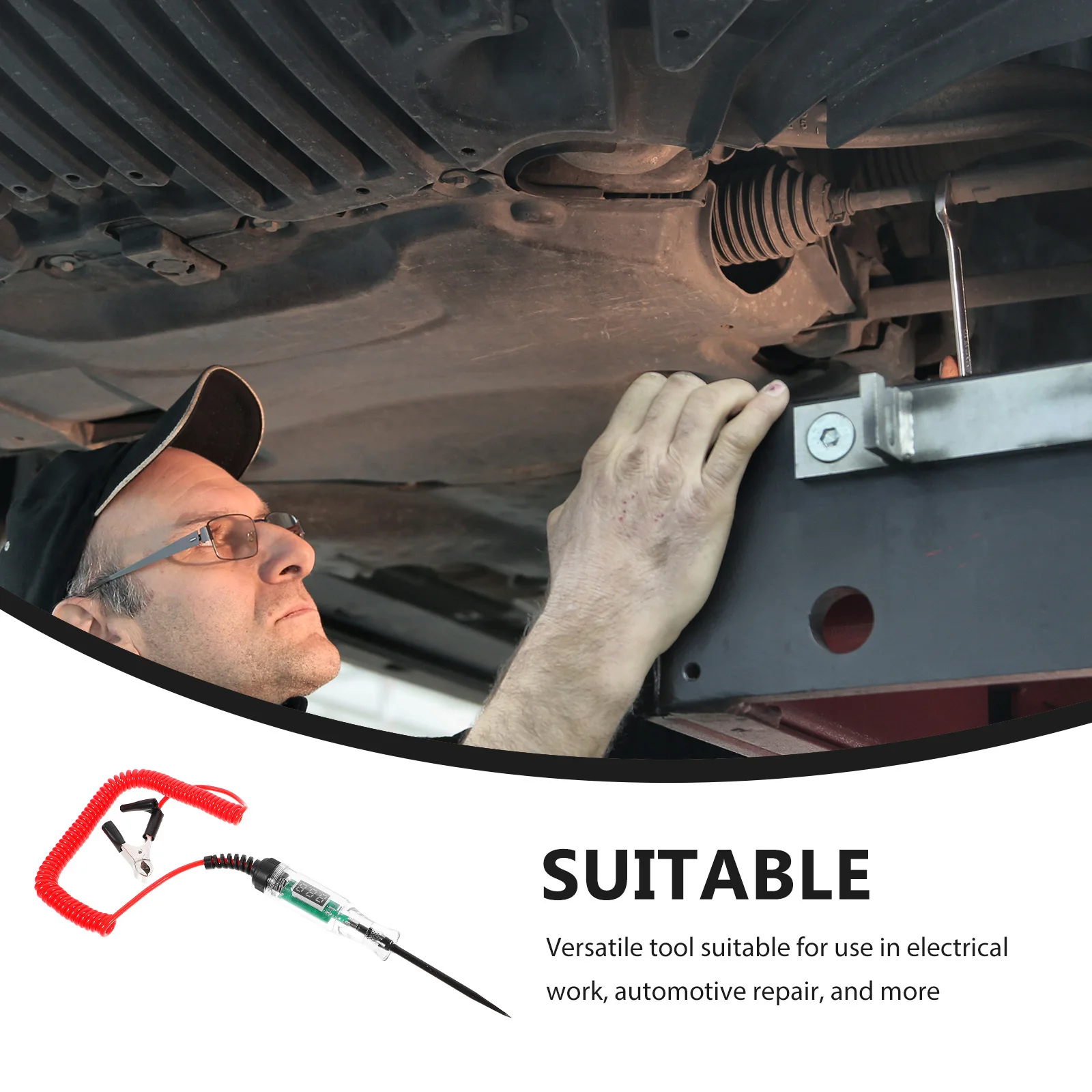 Voltage Digital Display Electric Tester High Precision Measurement Automotive Circuit Testing Portable Durable