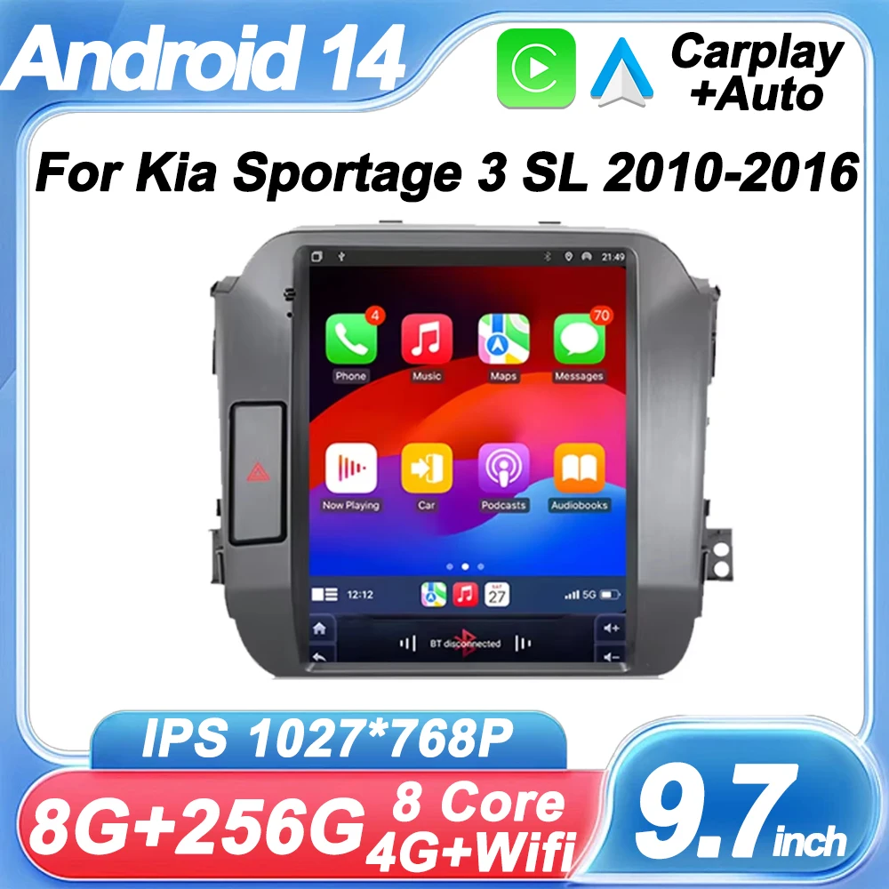 

Для Kia Sportage 3 SL 2010-2016 9,7-дюймовое радио Android для Tesla Style Car Carplay Экран Стерео головное устройство Зеркало Звено Bluetooth
