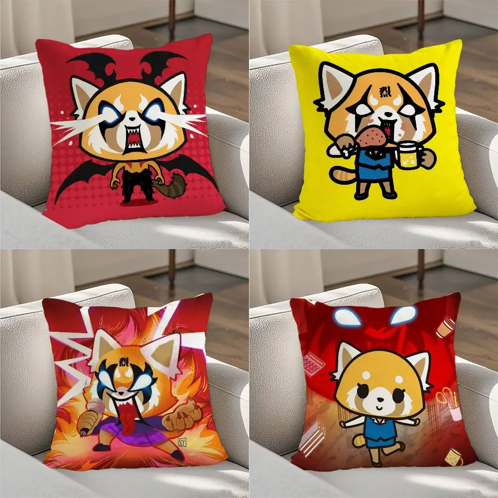 

A-Aggretsuko Pillow Case Luxury Double-sided For Car Pillows 45x45 Cushions Cover Home And Decoration Sofa Pillowcase 50x50