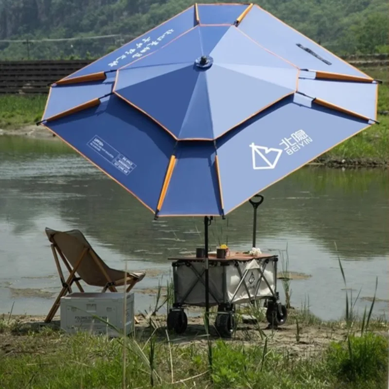 في الهواء الطلق مظلة من الشمس شاطئ البحر الصيد الفينيل حماية الشمس مظلة قابلة للطي المحمولة غير نافذ للمطر معدات التخييم #3