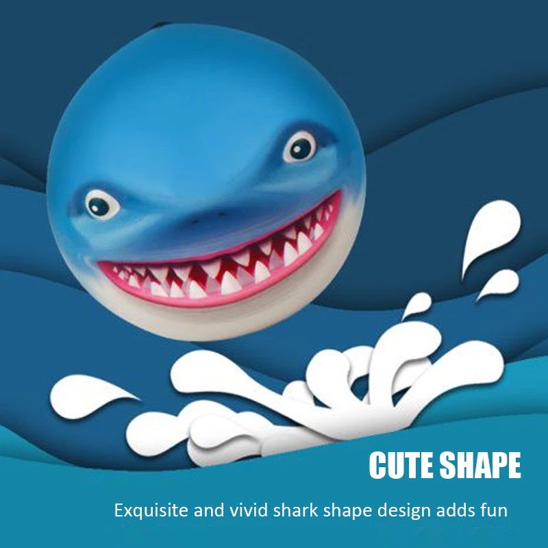 Pool High Bounce Ball Soft Shark Shape Beach Water Bouncing Ball Indoor Outdoor Water Fun Game Toys for Kids Adults Bathroom Toy