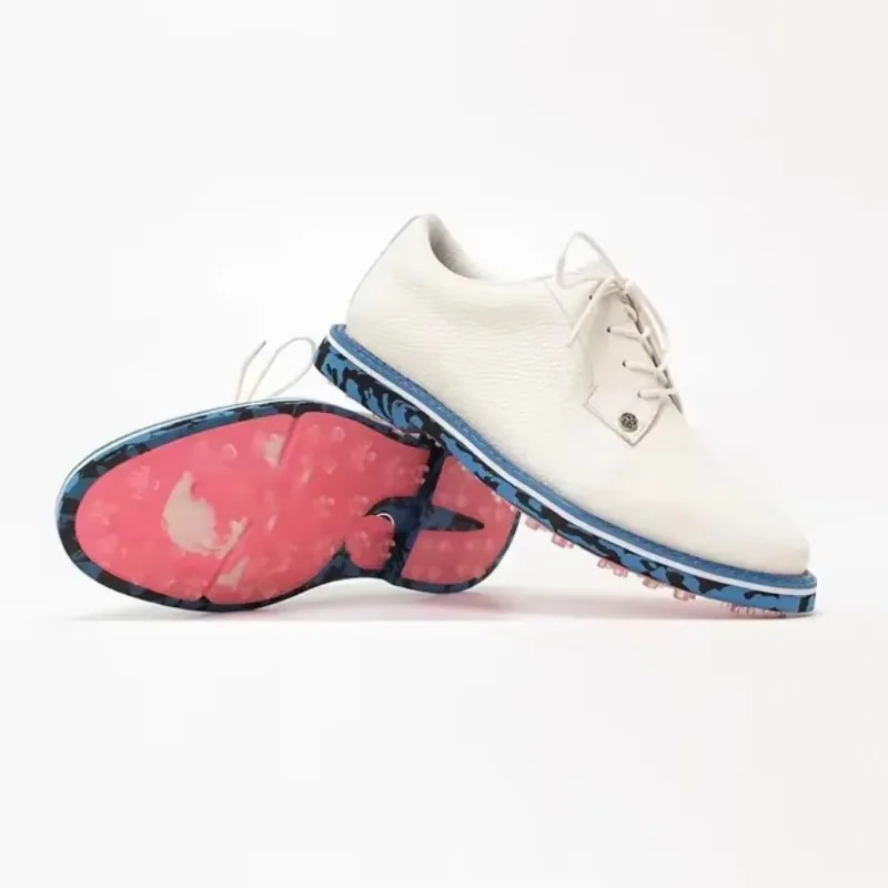 2026 New Mens Waterproof Genuine Leather Golf Shoes Anti Slip Cushioned Durable Spikeless Outdoor Sneakers