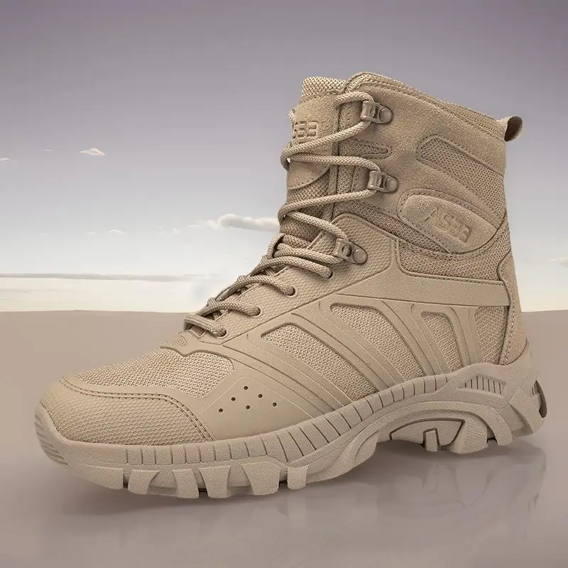 

Мужские ботинки на шнуровке для работы в пустыне, походная обувь до щиколотки, обувь для скалолазания, унисекс, размер, мужские брендовые водонепроницаемые ботинки