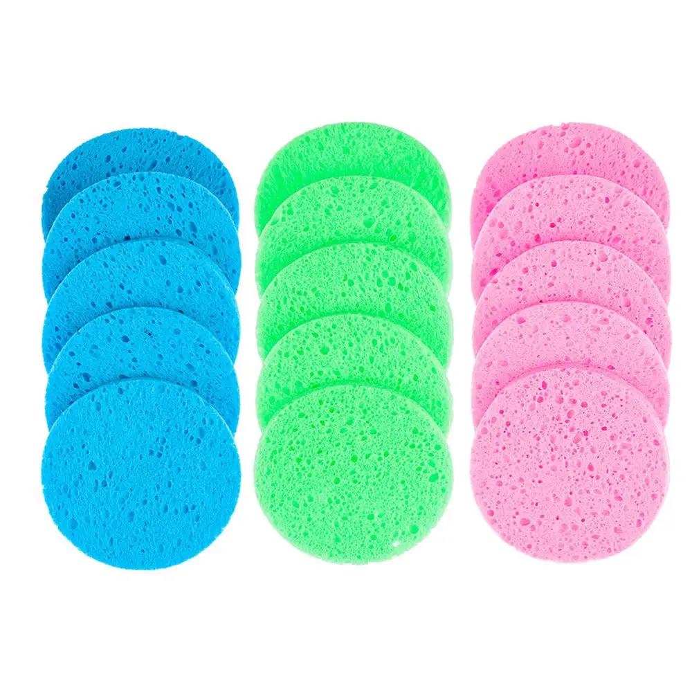 5 stücke 6/7/8/9cm Gesicht runde Make-up-Entferner Werkzeug Naturholz Zellstoff Schwamm Zellulose kosmetischen Puff Gesichts wasch schwamm