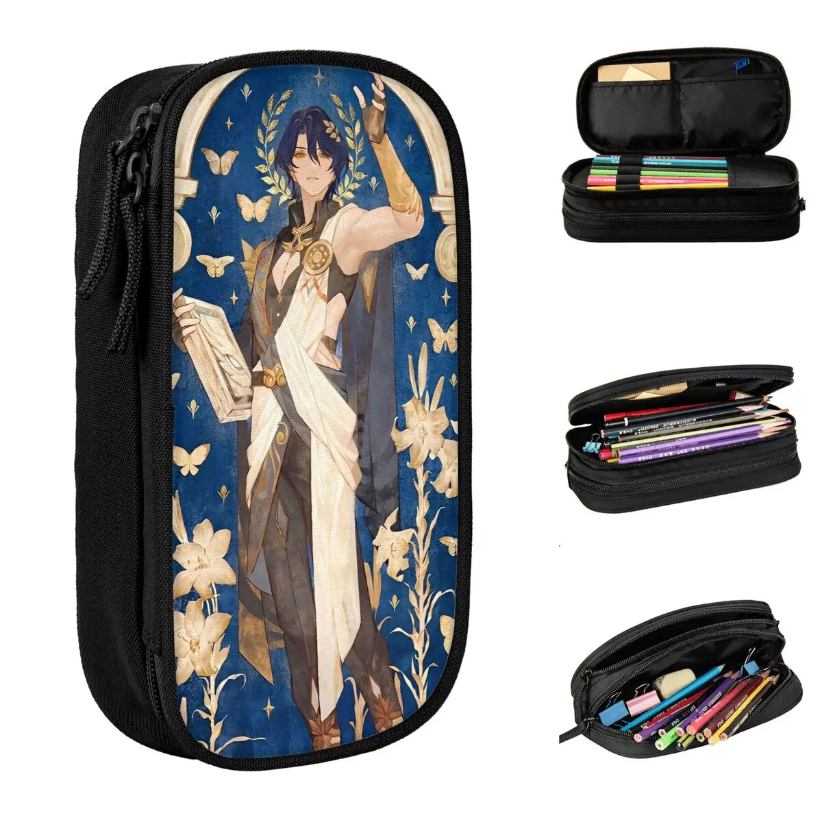 Game Stars Rails Etui Honkai Canvas Pennenbakje Jongen Meisje Mooie Grote School Etuis Briefpapier Organizer