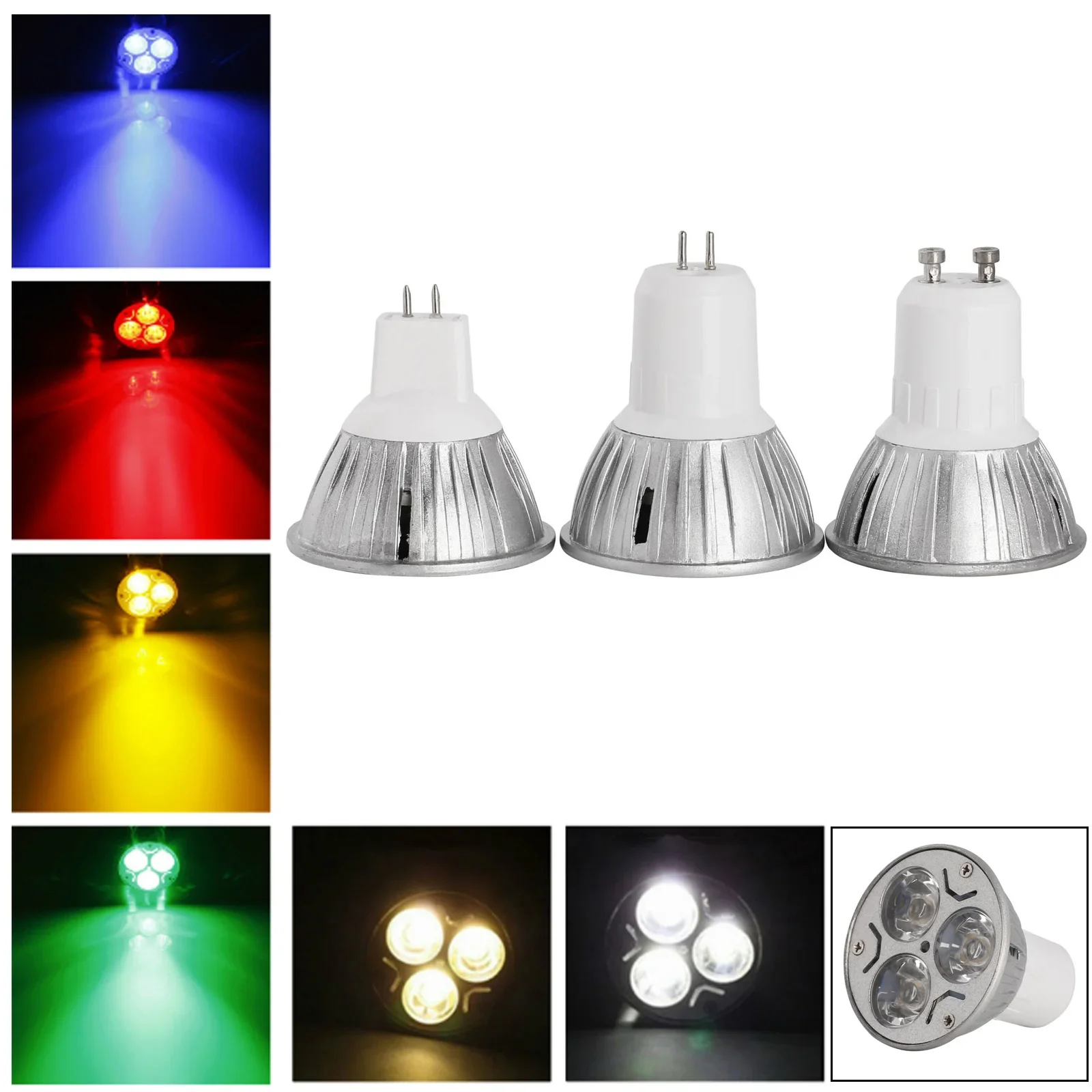 3W Dimmable LED Bulbs Spotlight  MR16 GU10 GU5.3  12V 110V 220V White Lamp Replace 30W Halogen Lamps Bombillas  Lamparas