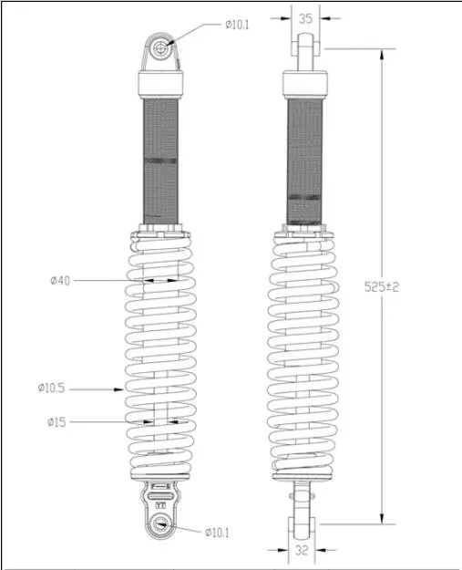 2Pcs Rear Shock Absorber Air Damping Suit For CF800/Z8/ZFOCE 800 code is 5BWA-060500-10000