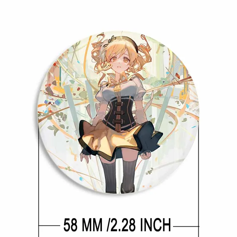 58mm Puella Magi Madoka Magica Pins Cute Anime Figure Homura Miki Sayaka Brooch Cosplay Badge Backpack Shoes Jewelry Accessories