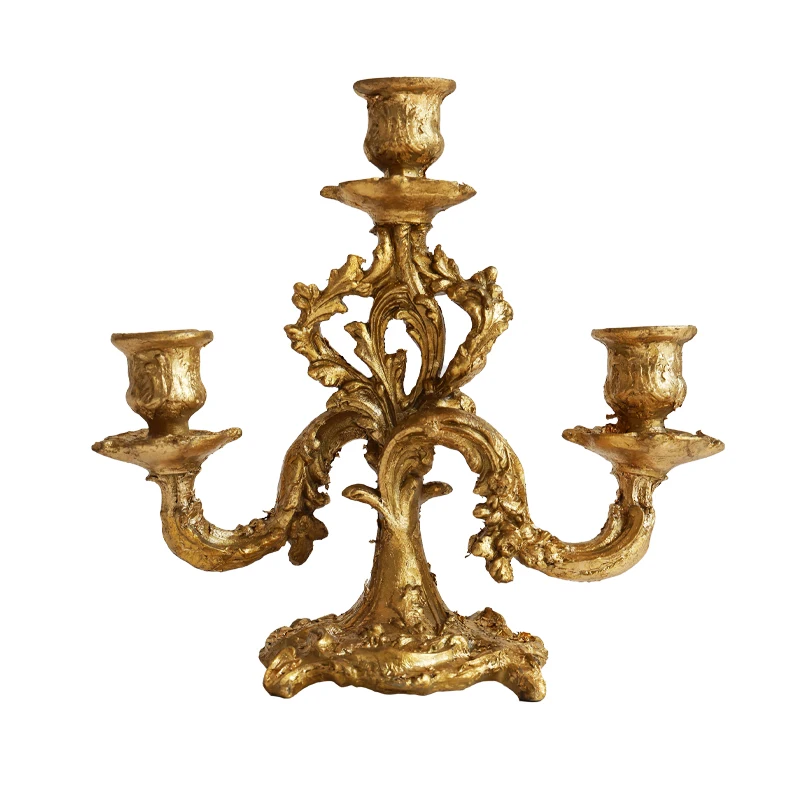 Garangari Baroque vintage candle holder, French court dining table candle lamp, American light luxury decoration, European table