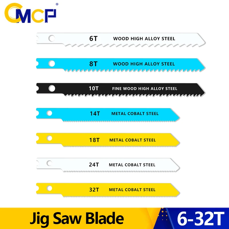 CMCP U-shank Jig Saw Blade 6/8/10/14/18/24/32T Woodworking Curve Saw Blade Fast Cutting Saw Blade For Wood Metal