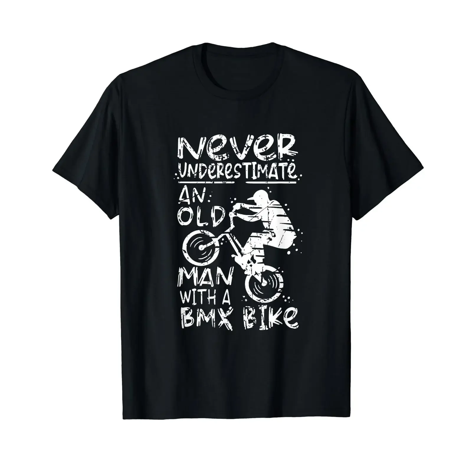 Vintage BMX cyclist budget graphic t shirt vintage Washed streetwear fashion homme Breathable Casual Top For Everyday Wear