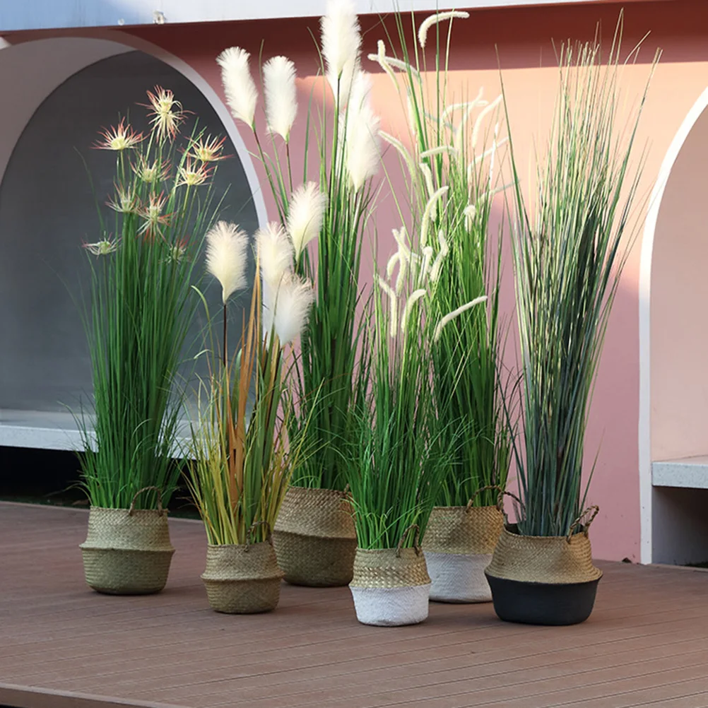 

Seagrass Flower Basket Woven Plant Holder Material Durable Home Decor Room Balcony Storage Solution Seaweed