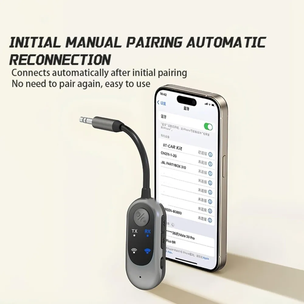 Trasmettitore ricevitore Bluetooth 2 in 1 Adattatore wireless Bluetooth AUX da 3,5 mm Mini compatibile con Bluetooth