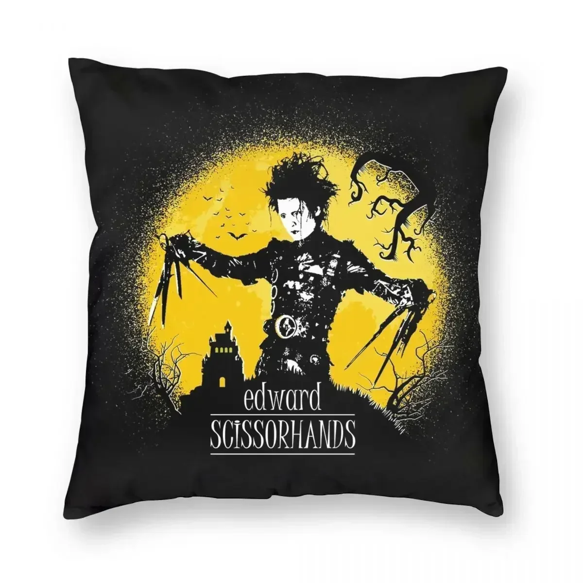 Edward Scissorhands Pillowcase Polyester Pattern Zip Decorative Sofa Cushion Cover Two Side Printing Pillowcase 45X45CM