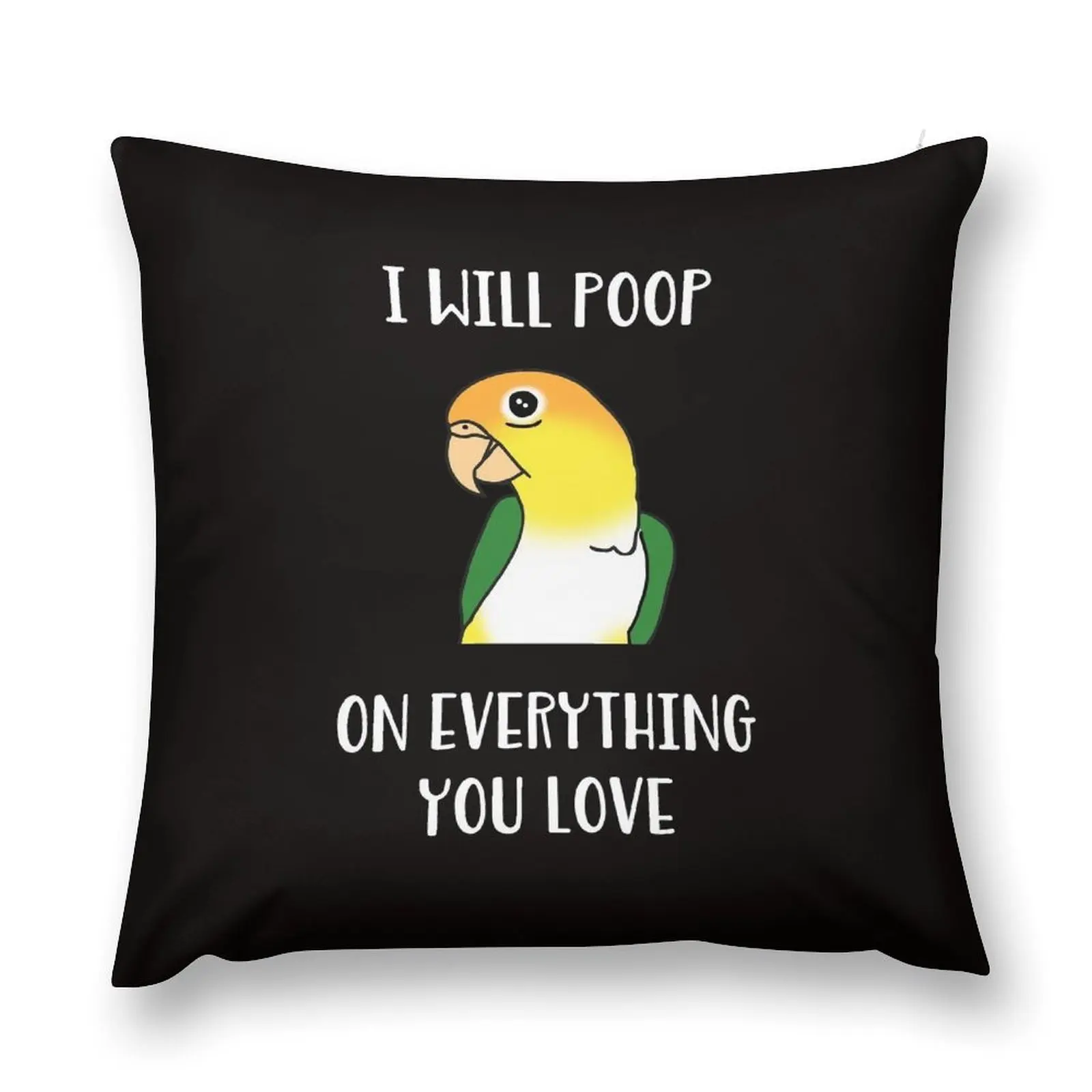 i will poop on everything you love - white bellied caique Throw Pillow Sofa Cushions Cover Sofa Cushions Sofa Covers pillow