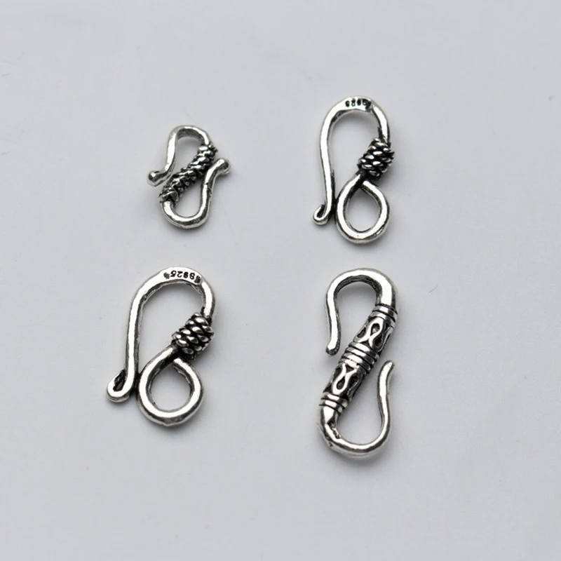 

100% 925 Sterling Silver Craft S Clasp Hooks 8x20mm Bracelets Necklace Fancy Connector Clasps Charms DIY Jewelry Making Findings