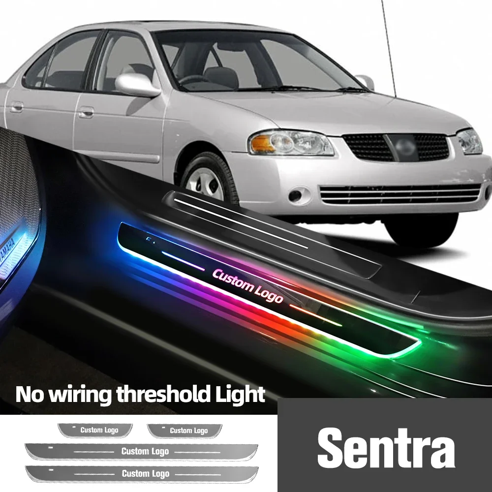 

For Nissan Sentra B15 B16 B17 B18 2000-2023 Car Door Sill Light Customized Logo LED Welcome Threshold Pedal Lamp Accessories