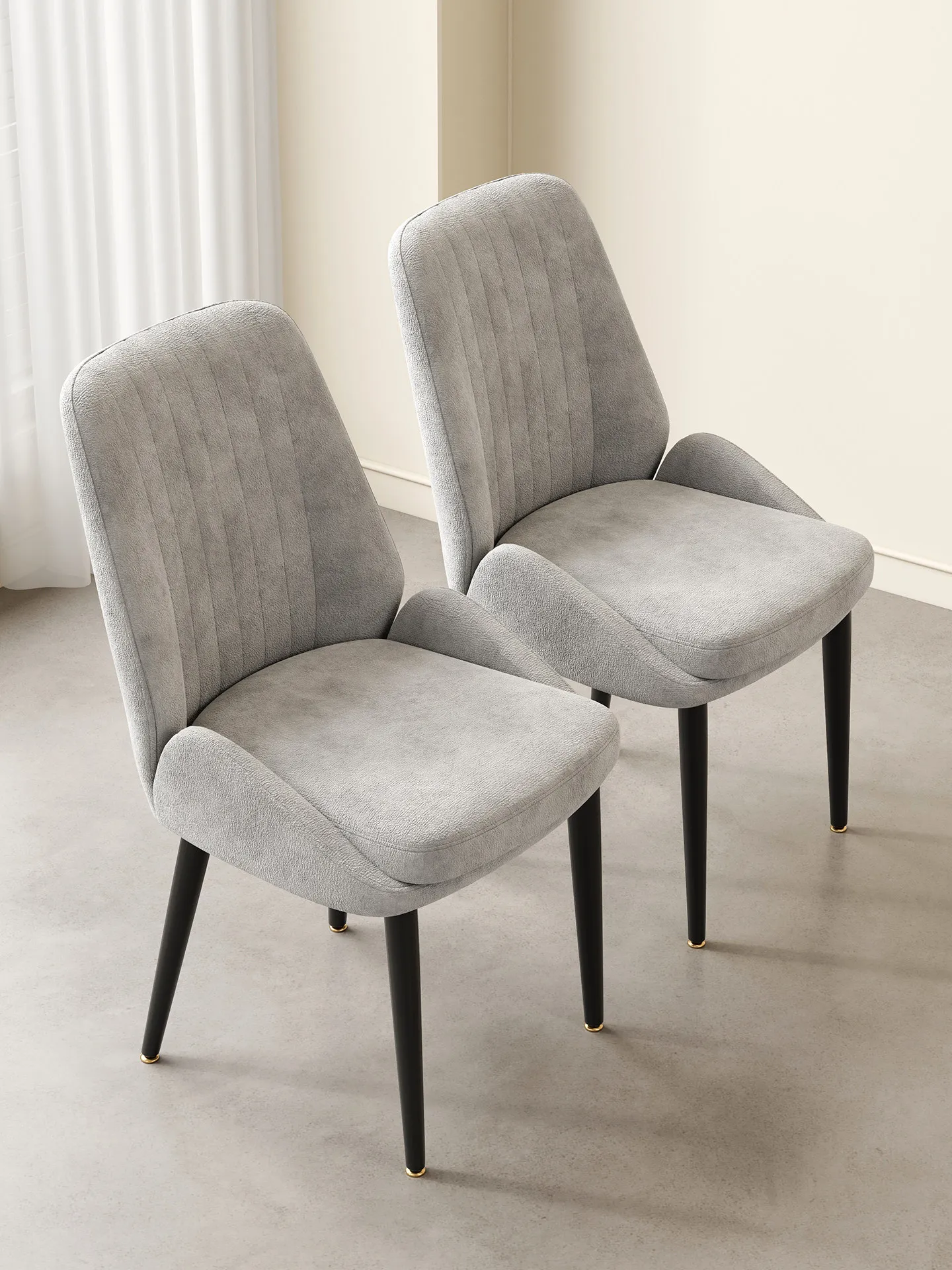 DSA light luxury leather cowhide home dining chair high sense Internet celebrity modern simple chair