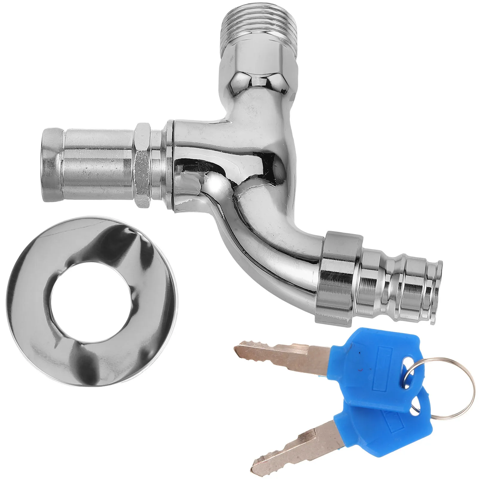 1 set 1 Set Outdoor Faucet Single Handle Lockable Water Anti-Theft Kitchen Bathroom Laundry Sink Alloy Hose Washer