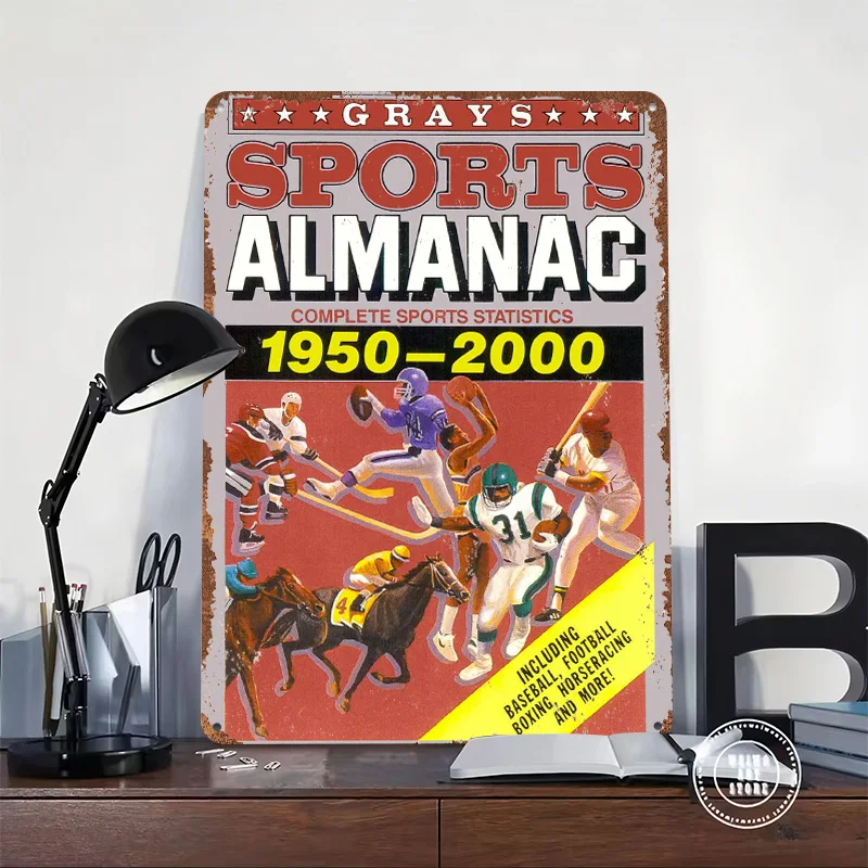 Back to the Future Almanac Printed Posters Customizable Wall Art Retro Vintage Metal Tin Signs for Home Room Bedroom Decorations