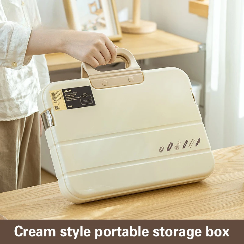 A4 Plastic File Folder With Lock Handle Portable Box File Waterproof Filing Supplies Pencil Case Multi-Purpose Document Bag