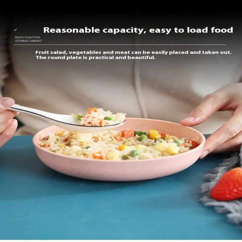 5pcs/set Nordic Wheat Straw Plate Fruit Plate Vegetable Plate Tableware Plate