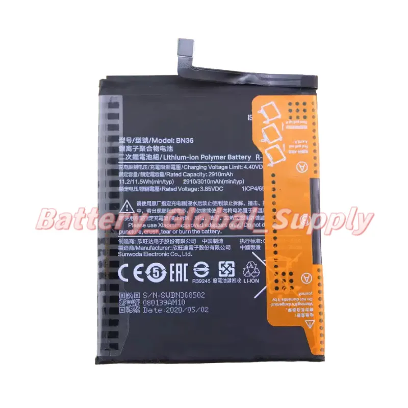 

3.85V 2910MAH battery for 6X BN36 fast delivery, high quality, brand new 1 piece