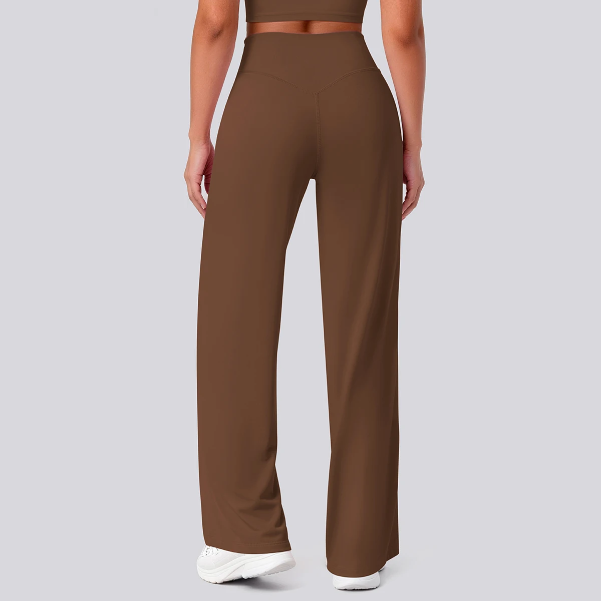 Rooftrellen Damen-Sporthose, Schlaghose, Hochgeschnittene, Lose Weite Hose, Einfarbig, Dünne Fitness-Sporthose für Frauen – Detail 9