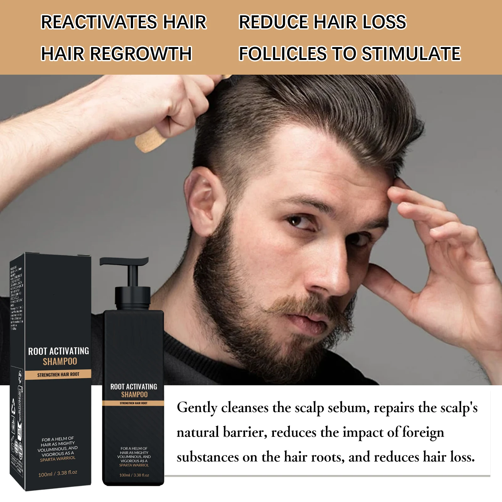 

Shampoo for Men Strengthening Hair Root Activator Regrowth Anti Hair Loss Non-irritating Fluffy Nourishing Hair Care Products