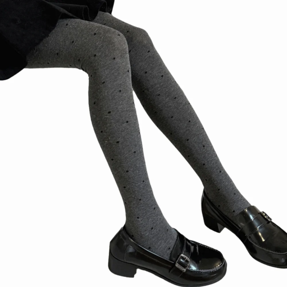 

Fashionable Polka Dot Pantyhose Speckled High-elastic Lady's Knitted Stockings Breathable Thick Women's Leggings Lolita Fashion
