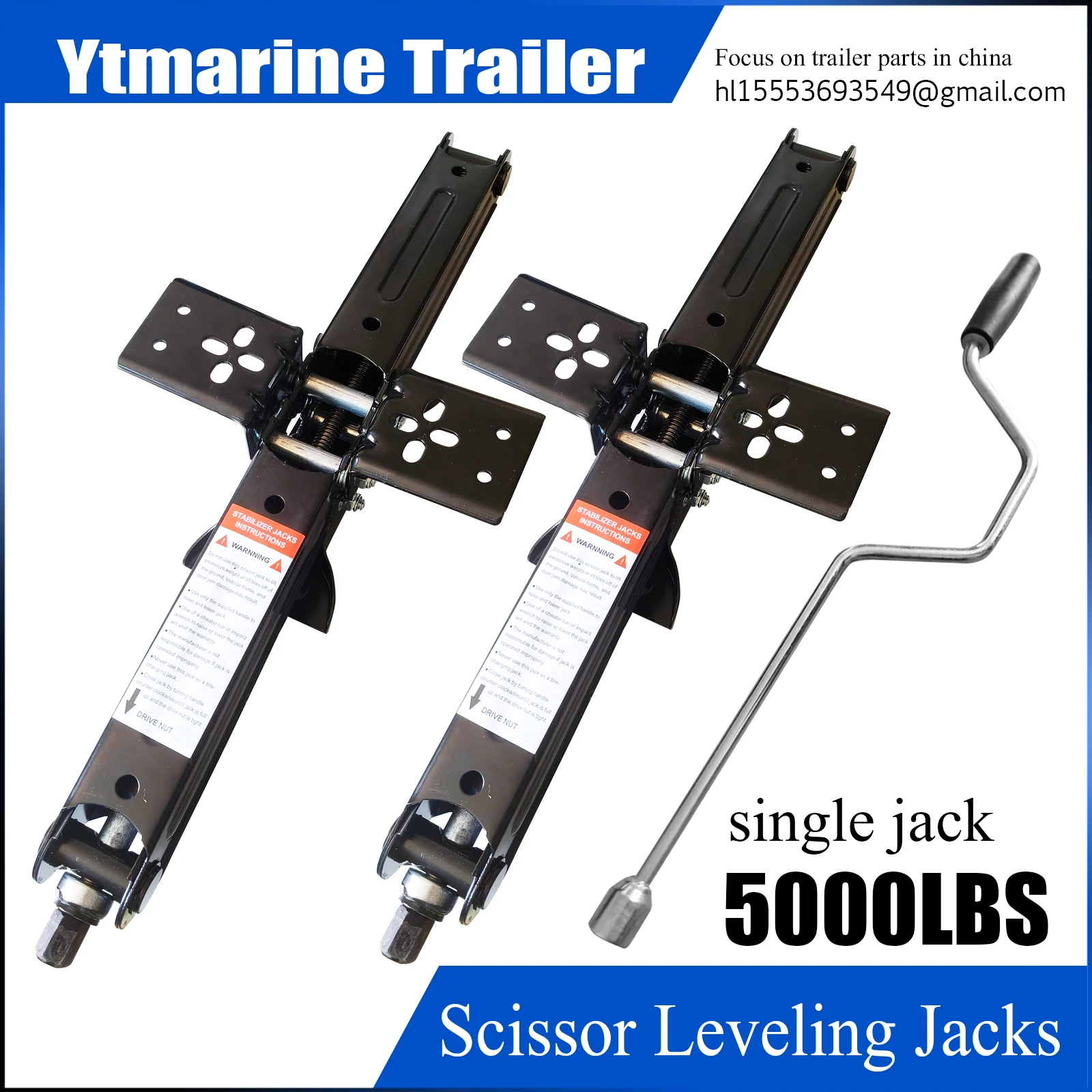 【NEW】5000lb RV Camper Scissor Leveling Jacks Trailer Stabilizer w/Handle corner steady Trailer Parts Caravan Accessories