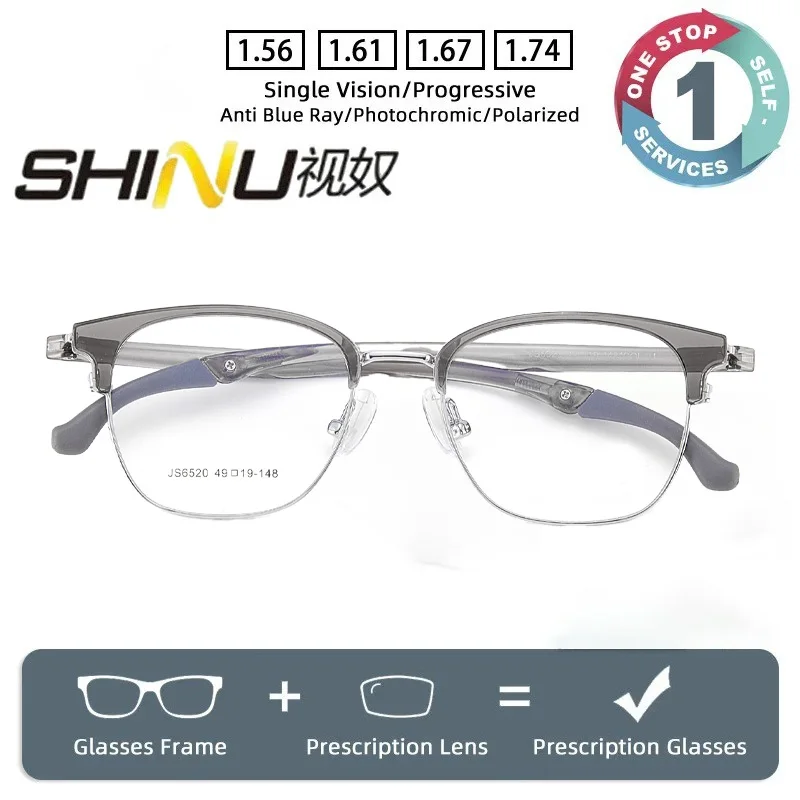 

Progressive Multifocal Presbyopia Reading Glasses Prescription Lenses men Custom Myopia blue light prescription glasses men
