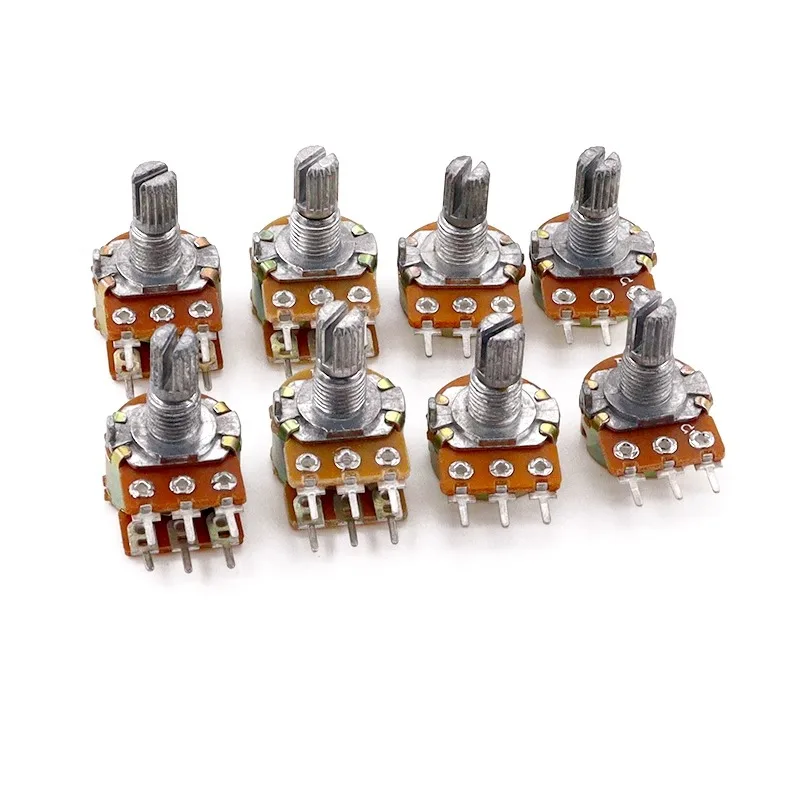 100pcs/lot WH148 Single Potentiometer Dual Potentiometer B1K 2K5K10K20K 50K 100K 500K Handel 15MM