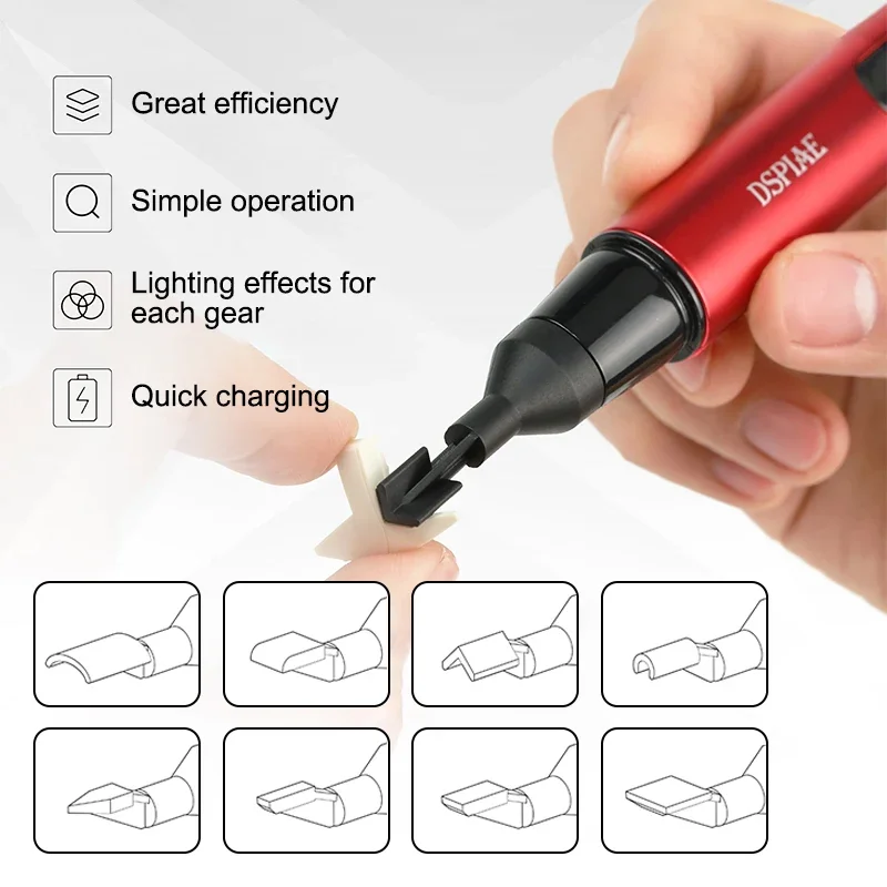 DSPIAE ES-A Reciprocating Sander Electric Grinding Pen with Sanding Heads Sandpaper for Gunpla Plastic Model Hobby DIY Pro Tools