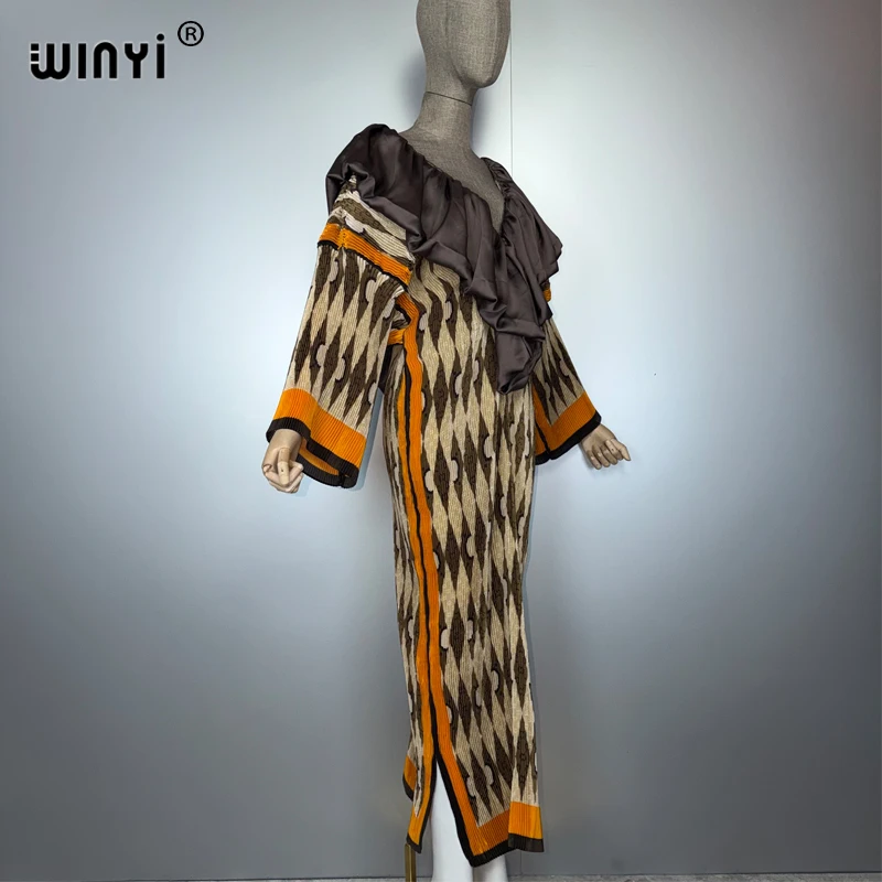 WINYI-caftán plisado elástico ajustado a la moda, vestido de fiesta sexy con escote en v profundo, Abaya musulmana para mujer, ropa de playa para cubrir, abaya de lujo de Dubái