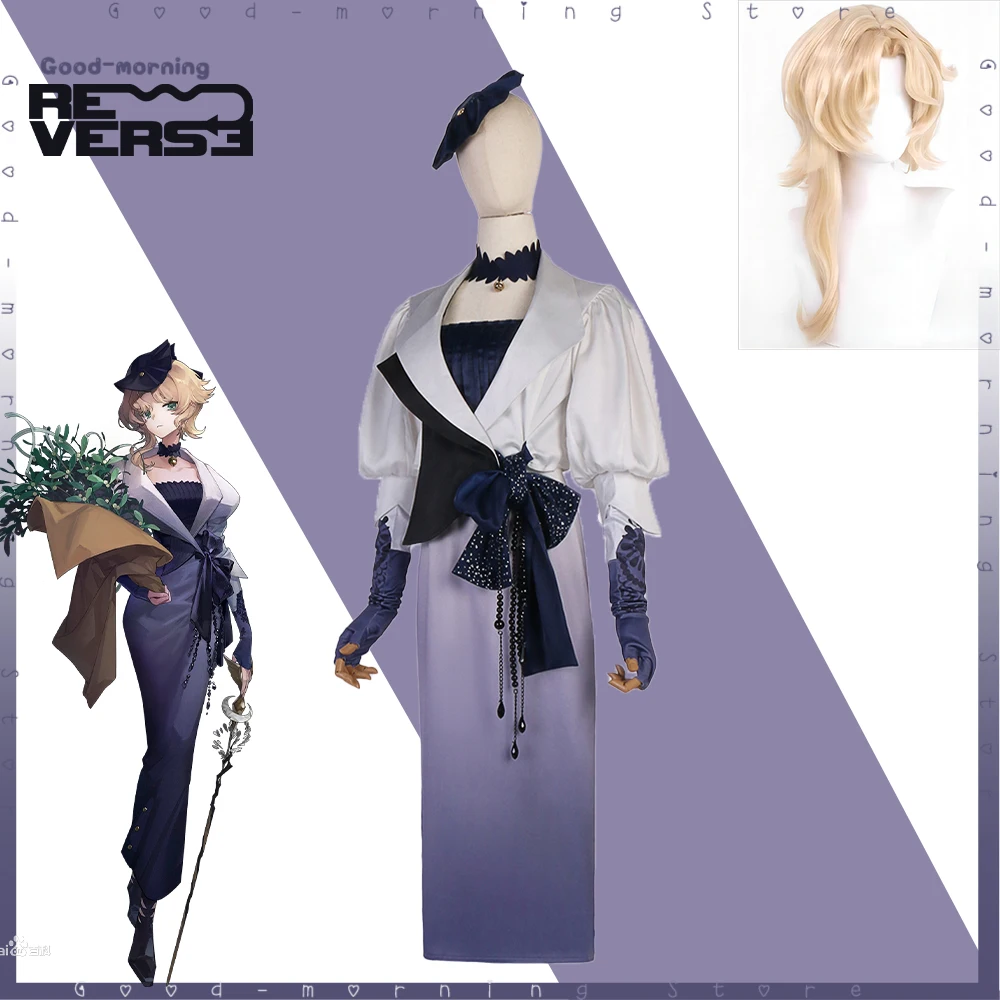 

Anime game Reverse:1999 Druvis III Cosplay wig hat Druvis III Cos Hallowen Carnival Party Uniform Adult Role play Full Set