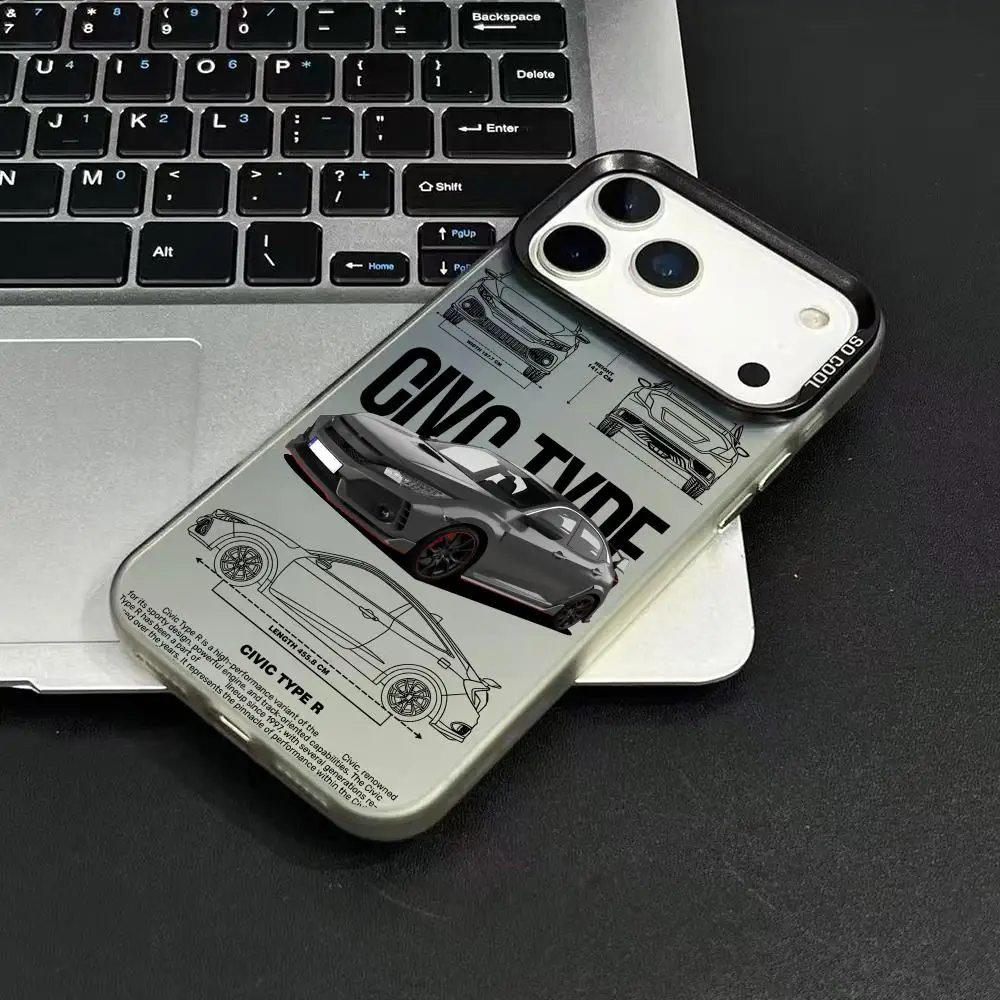 Чехол для телефона C-Civic типа Cbr MOTO для iPhone 17, 16, 15, 14, 13, 12, 11 Pro Max, цветной матовый лазерный противоударный чехол для телефона Aurora