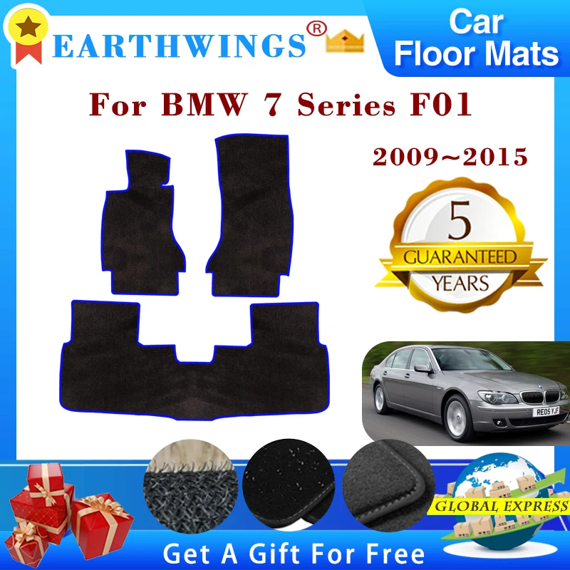 Car Floor Mats For BMW 7 Series F01 2009~2015 2010 Sedan Rugs Panel Footpads Carpet Cover Anti-slip Foot Pads Auto Accessories