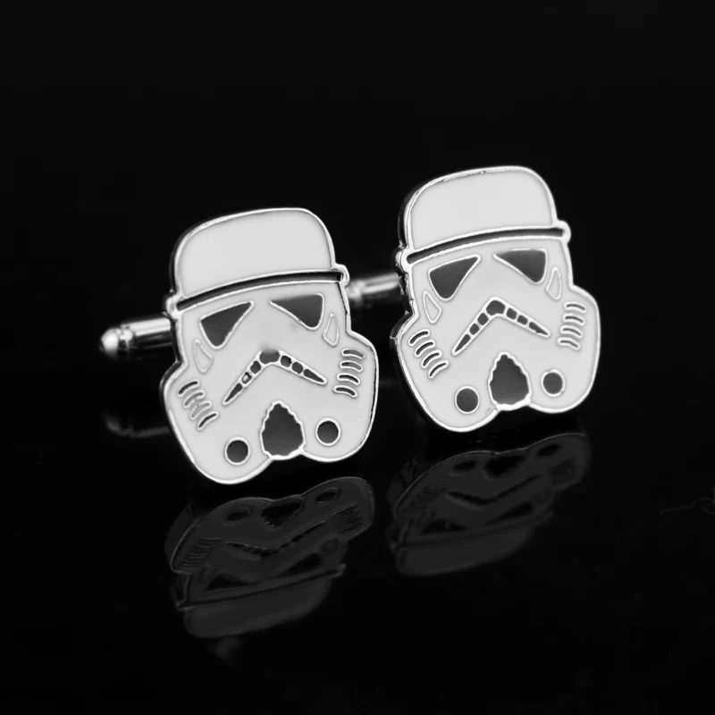 

Star Wars Imperial Stormtrooper Cufflinks White Enamel Metal Cuff Links Cufflinks for Men Suit Jewelry Accessories for Fans Gift