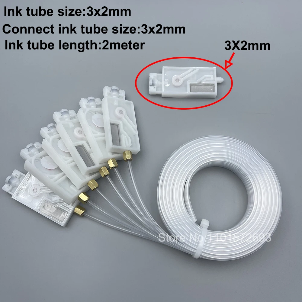 1SET For Epson XP600 TX800 Ink Damper Filter 2 Meters 6 Colors Ink Tube Hose Pipe Tube Line With Square Dumper Screw Nuts Oring