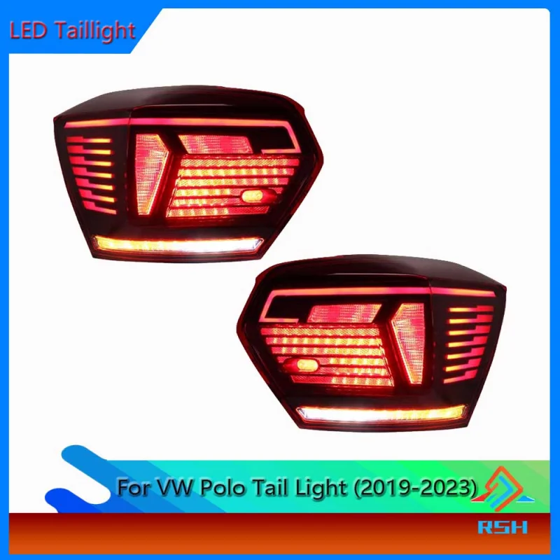 LED Tail Light Assembly For VW Polo 2019-2022 Modified Running Lights Turn Signal Brake Fog Reverse Plug And Play Accessories