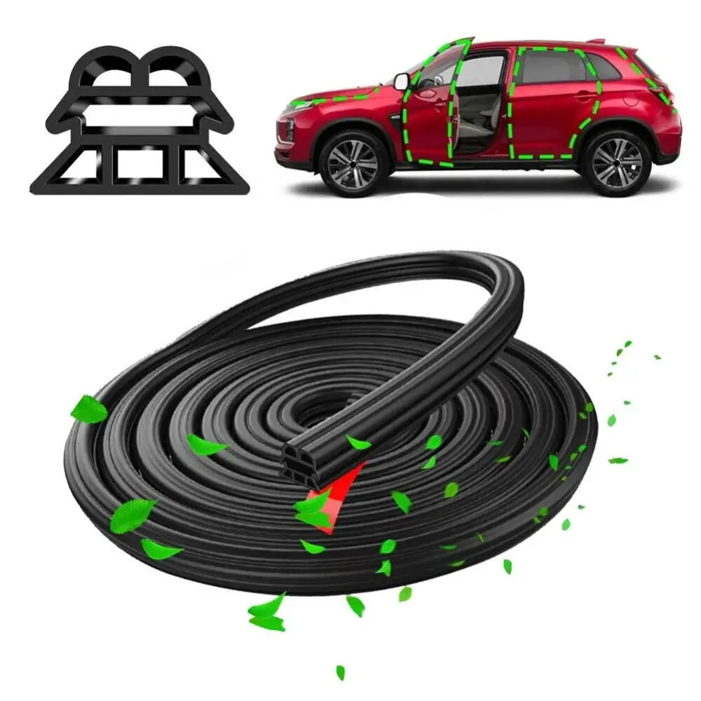 5M New 3-Layer Seal Strip Car Door Dustproof Rubber Hood Sealing Strip Heat Insulation Soundproofing Trunk Seal Automobiles