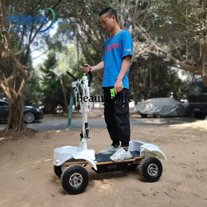 A172 E7 Folding Dual Drive Off-Road Four-Wheel Electric Scooter Golf Chartered Car with Remote Control Small