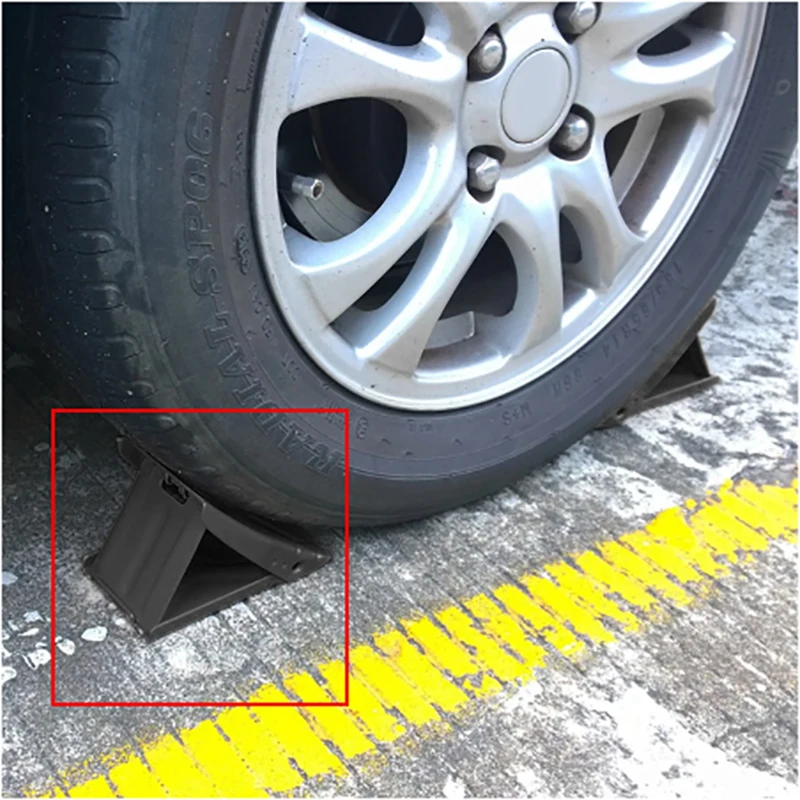 1 Pcs Car Truck Wheel Tire Antislip Chock Stop Block Slope Anti-slip Black Thick steel plate Fixed Tires Reverse Pad Slope Chock