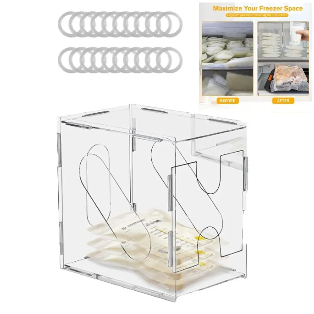 Reusable Breast Milk Storage Tower Durable Easy to Clean Breast Milk Freezer Storage Organizer Acrylic Save Space